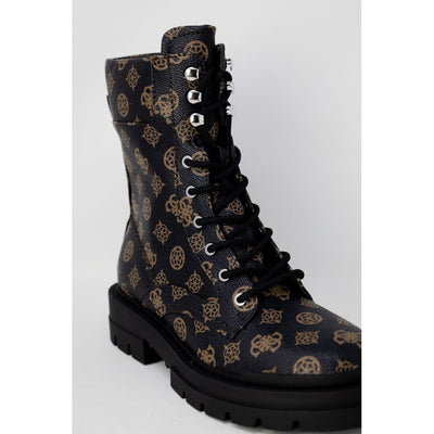 Guess Brown Artificial Leather Lace-Up Boots