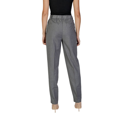 Vila Clothes Gray Polyester Pant