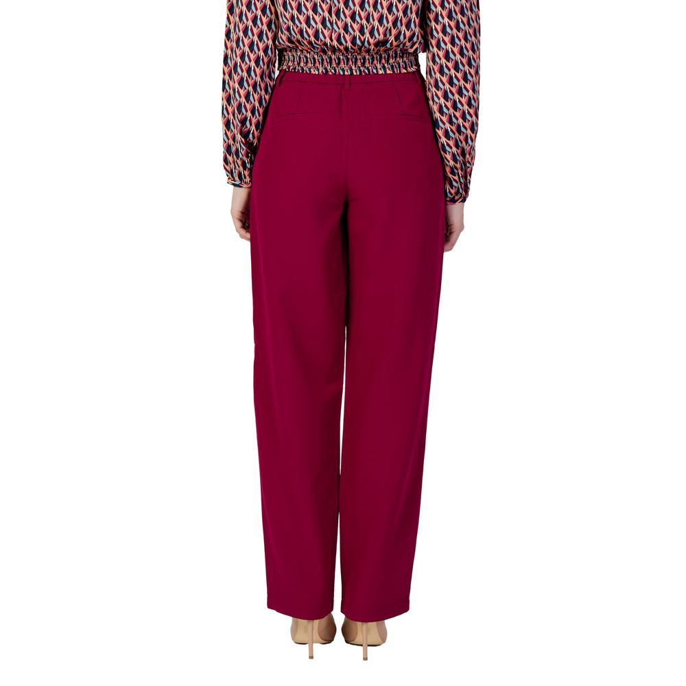 Vila Clothes Bordeaux Polyester Pant