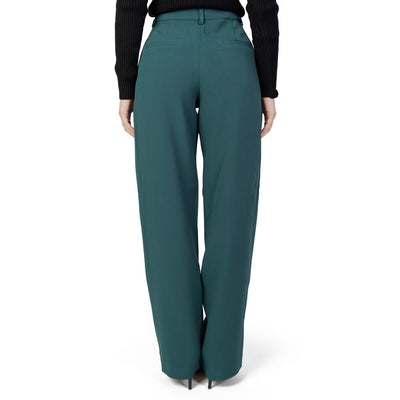 Vila Clothes Green Recycled Polyester Pant