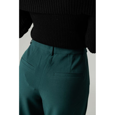 Vila Clothes Green Recycled Polyester Pant