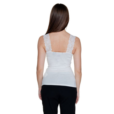 Vero Moda White Viscose Tank Tops