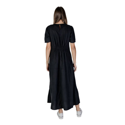 B.Young Black Linen Long Dress