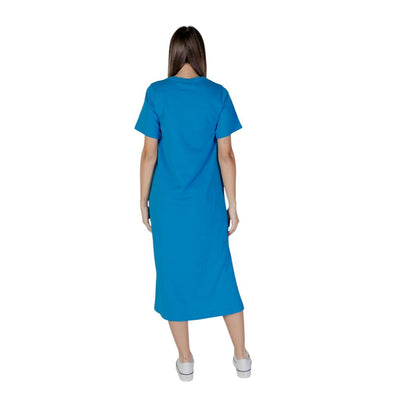 B.Young Blue Cotton Midi Dress