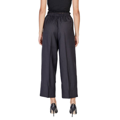 ICHI Black Polyester Casual Pants