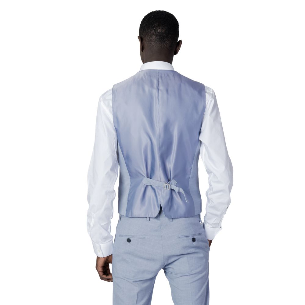 Antony Morato Blue Polyester Waistcoat