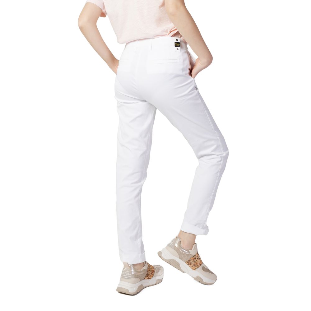 Blauer White Cotton Pant