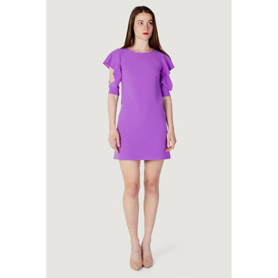 Rinascimento Purple Polyester Midi Dress