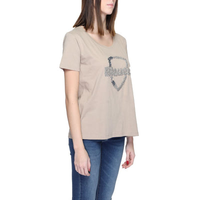 Blauer Beige Cotton T-Shirt