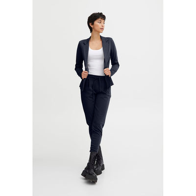 ICHI Blue Polyester Pant