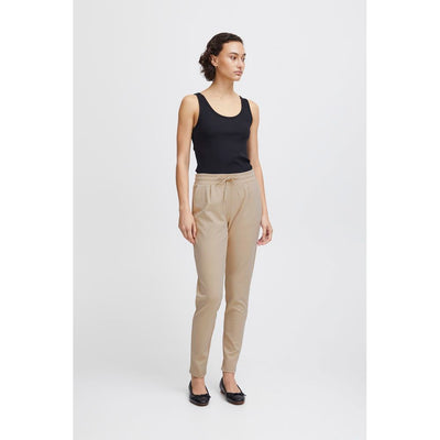 ICHI Beige Polyester Pants