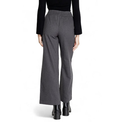 Jacqueline De Yong Gray Cotton Casual Pants