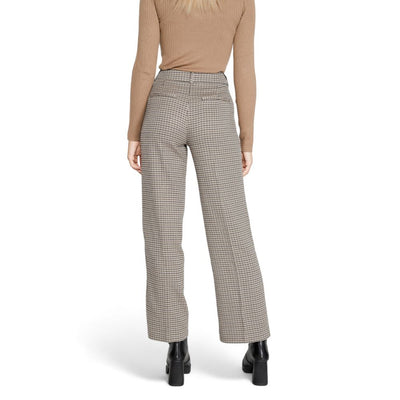 Only Beige Polyester Flared Pants