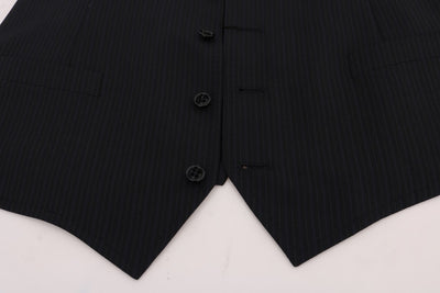 Dolce & Gabbana Black STAFF Wool Striped Vest