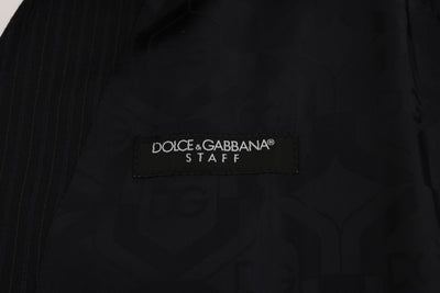 Dolce & Gabbana Black STAFF Wool Striped Vest