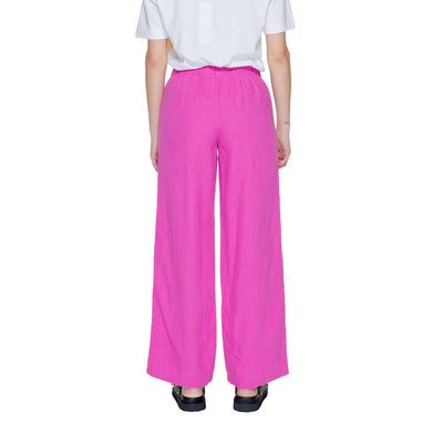 Only Pink Linen Casual Pants