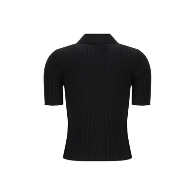 Courrèges Black Viscose Polo Shirt
