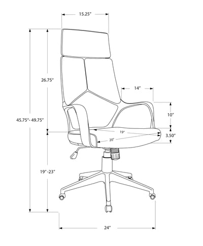 Office Chair, Adjustable Height, Swivel, Ergonomic, Armrests, Computer Desk, Work, Black Fabric, Black Metal, Contemporary, Modern