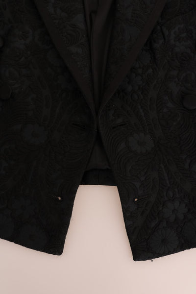 Dolce & Gabbana Black Brocade Blazer Jacket
