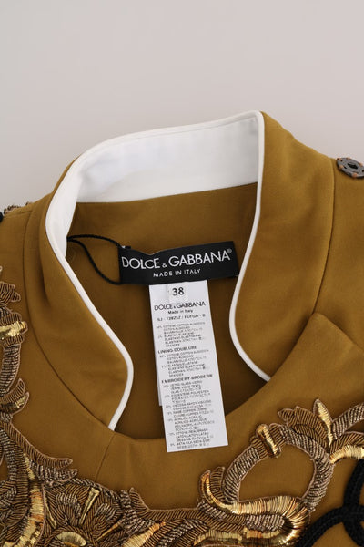 Dolce & Gabbana Yellow Crystal Cross Vest Jacket