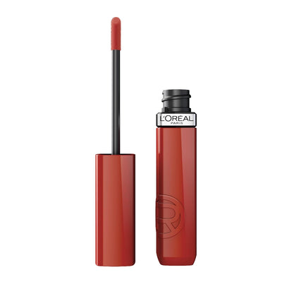 L'Oreal Paris Infallible Lacque Resistance Liquid Lipstick, 16HR Long Lasting Lip Makeup with Lacquer-Like Shine and Zero Transfer, 601, Worth It