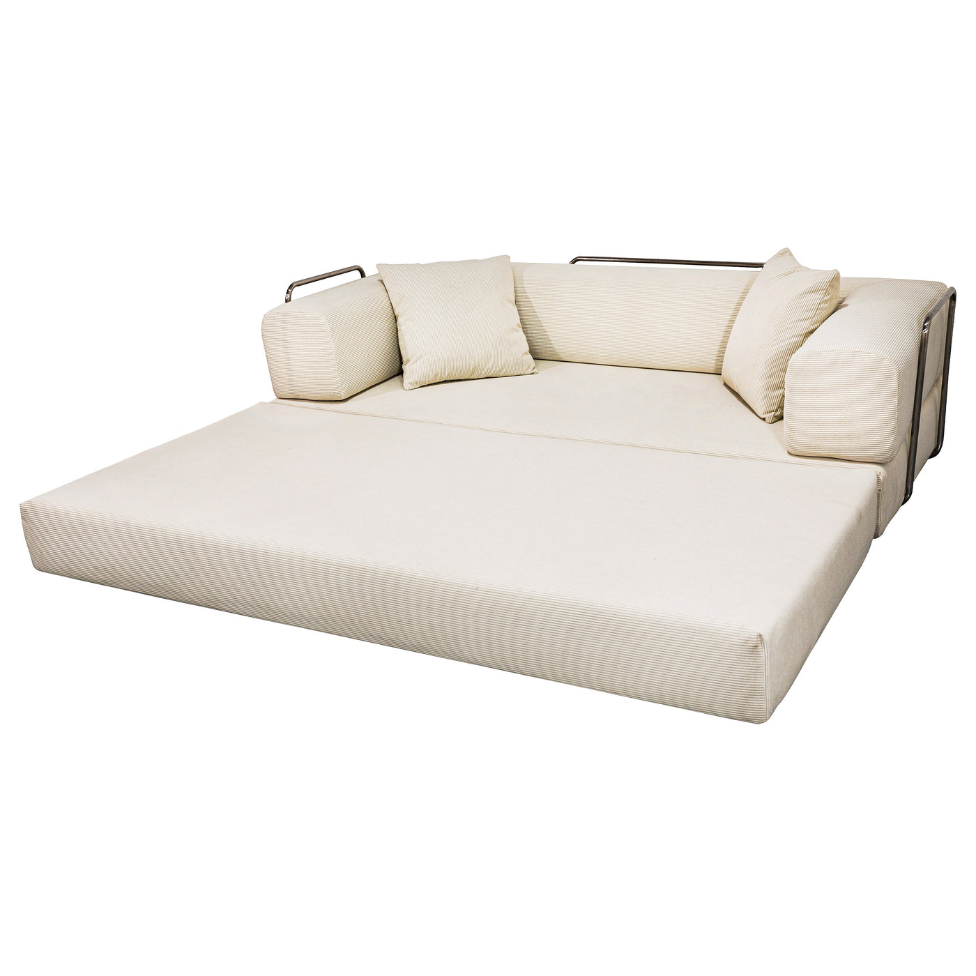 Double sofa, sofa bed, multifunctional compression sofa, wide body sofa, pure sponge sofa, fine striped velvet fabric sofa