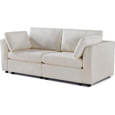 modular sofa whiten chenille fabric,  simple and grand, the seat and back is very soft. this is also a KNOCK DOWN sofa