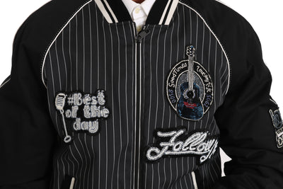 Dolce & Gabbana Black DD58 SG62 Sequined Beaded Jacket