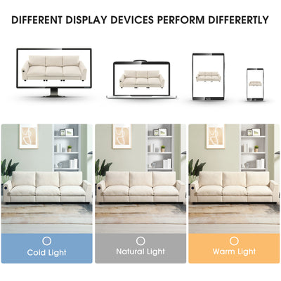 Chenille Sectional Sofa with Bluetooth Speaker, Comfy Cloud Couch Set with Drop Down Table, Cup Holders, USB Charger, Storage Armrest, Wide Seat, 96*35''