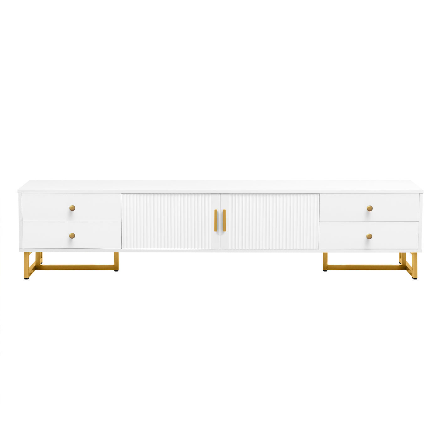 U-Can TV Stand for 65+ Inch TV, Entertainment Center TV Media Console Table, Modern TV Stand with Storage, TV Console Cabinet Furniture for Living Room