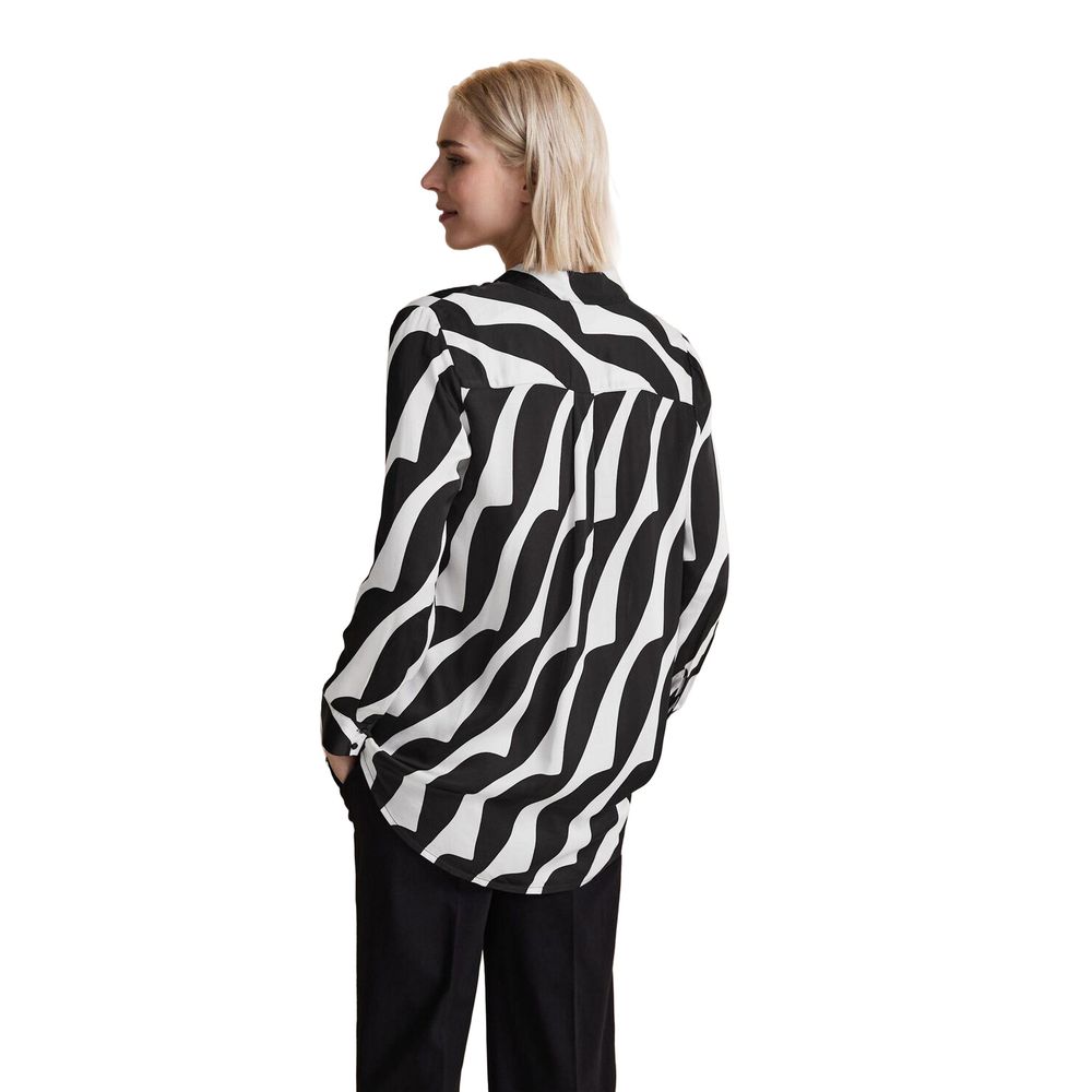 Street One Black And White Viscose Blouse