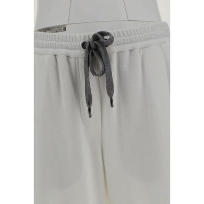 Brunello Cucinelli White Cotton Casual Pants