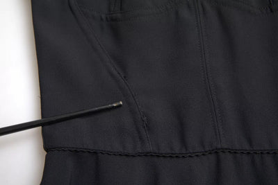 Dolce & Gabbana Black Sleeveless A-line Pleated Midi Dress