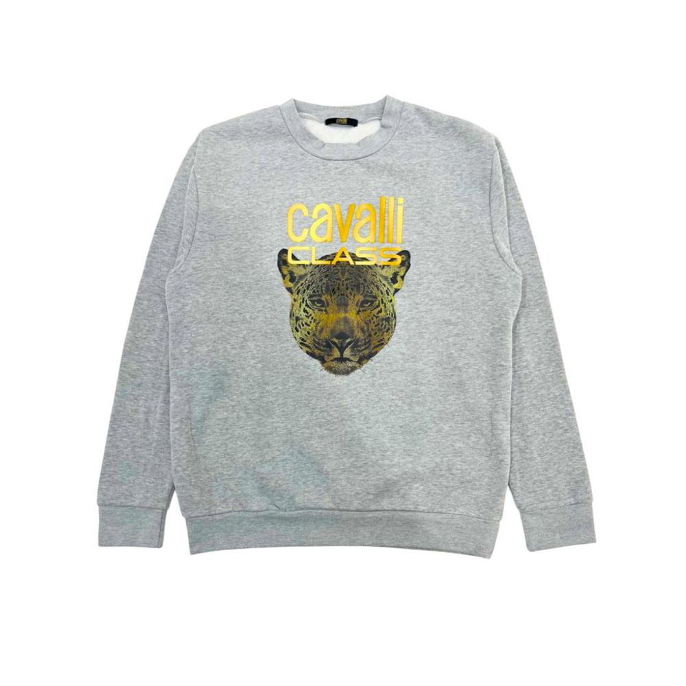 Cavalli Class Gray Polyester Women Hoodie