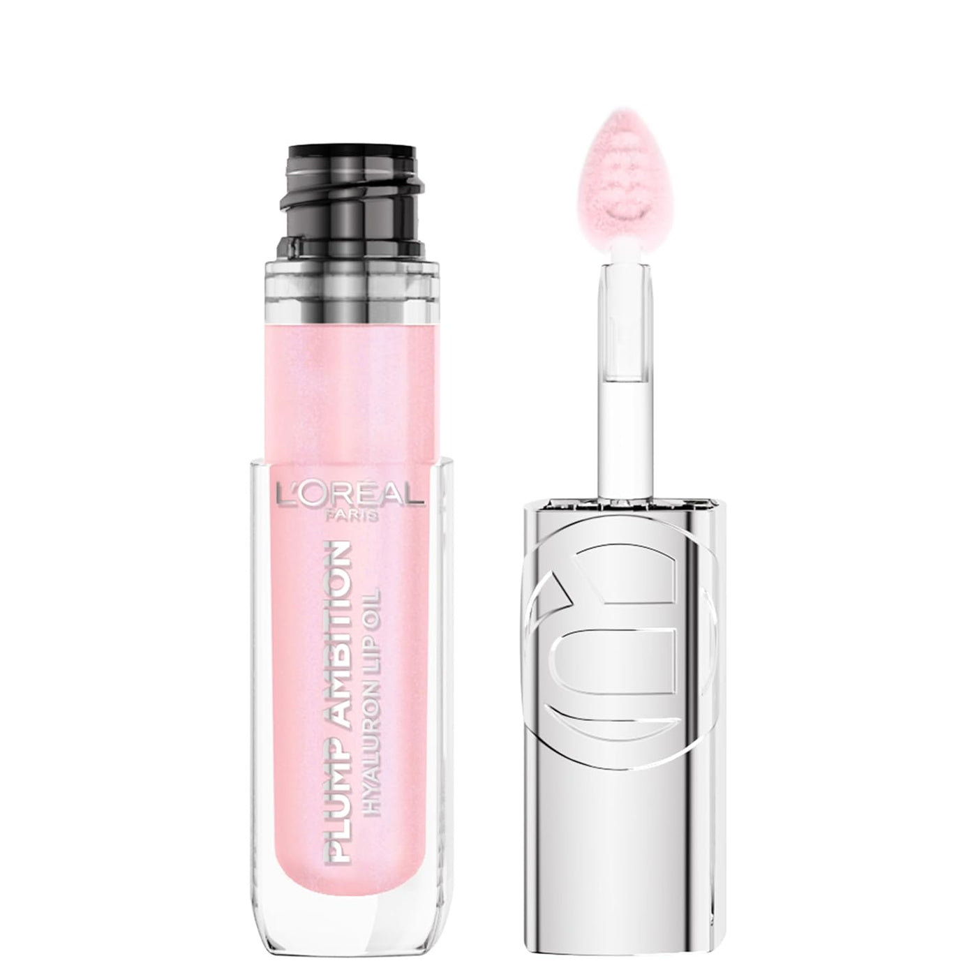 L'Oreal Paris Plump Ambition Hyaluron Lip Oil, 24 HR Lip Gloss with Hyaluronic Acid, Volumizing Formula with Glass-Like Shine, Worth It 601, 0.16 Fl Oz