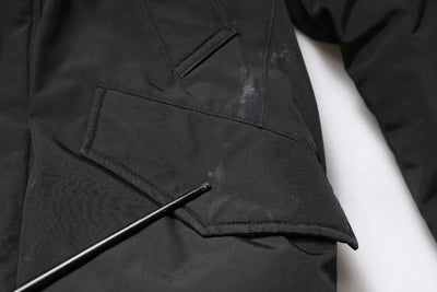 Woolrich Black Hooded Long Sleeves Fur Shearling Coat Jacket