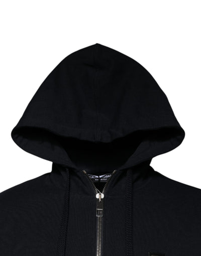 Dolce & Gabbana Blue Logo Full Zip Hooded Sweatshirt Sweater