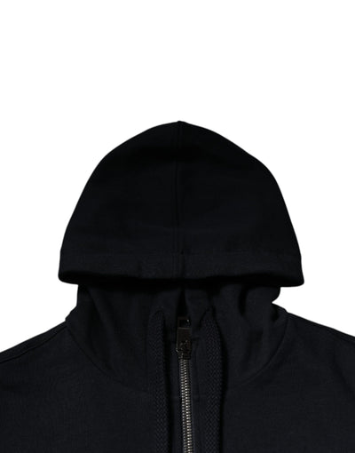 Dolce & Gabbana Blue Logo Full Zip Hooded Sweatshirt Sweater