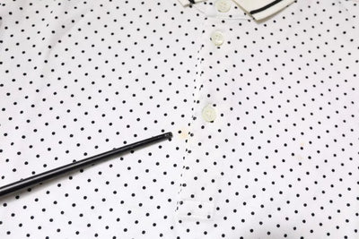 Dolce & Gabbana White Polka Dot Cotton Collared Polo T-shirt