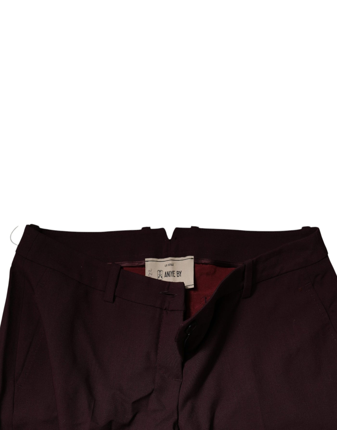 Aniye By Maroon Mid Waist Tapered Skinny Dress Pants