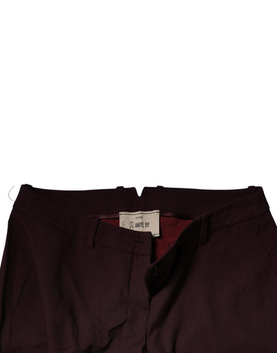 Aniye By Maroon Mid Waist Tapered Skinny Dress Pants