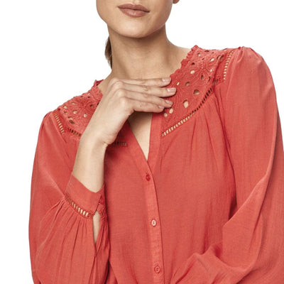 Pepe Jeans Red Viscose Blouse