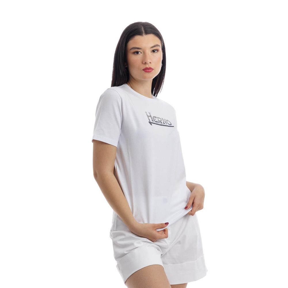 Herno White Cotton Women T-Shirt