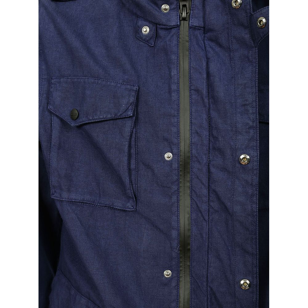 Herno Blue Linen Men Jacket