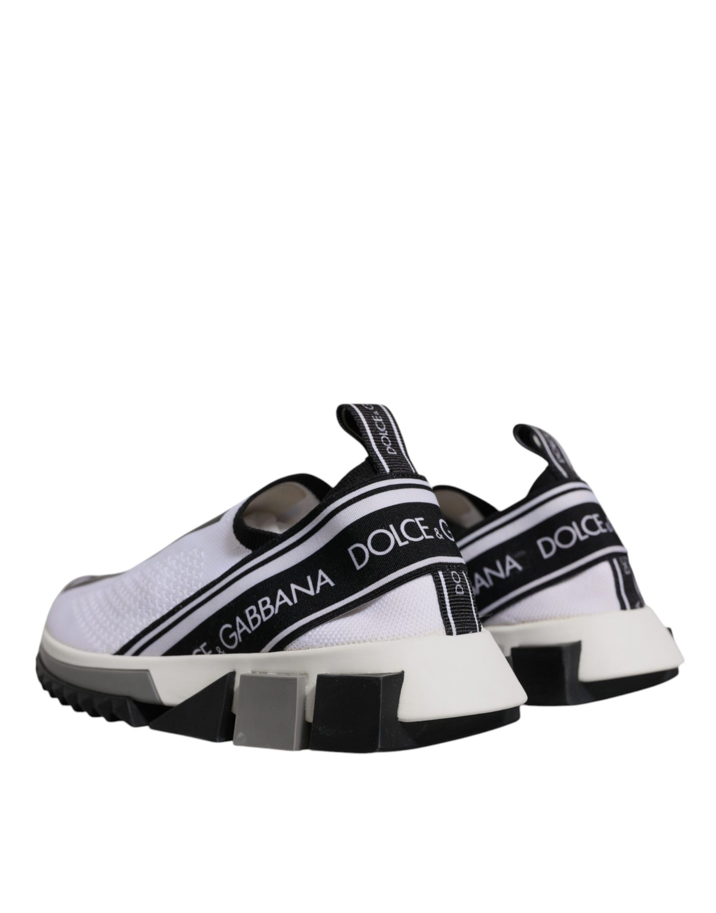 Dolce & Gabbana White Black Slip On Sorrento Sneakers Shoes