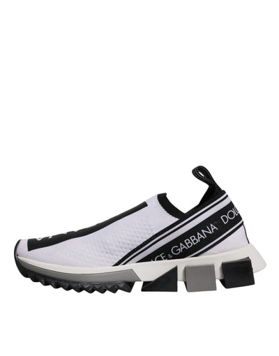 Dolce & Gabbana White Black Slip On Sorrento Sneakers Shoes