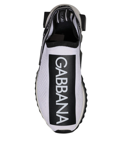 Dolce & Gabbana White Black Slip On Sorrento Sneakers Shoes