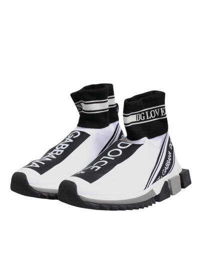 Dolce & Gabbana White Black Sorrento Socks Sneakers Shoes