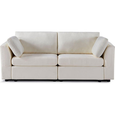 modular sofa whiten chenille fabric,  simple and grand, the seat and back is very soft. this is also a KNOCK DOWN sofa