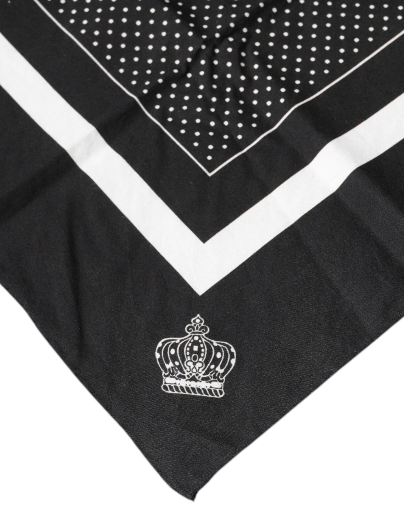 Dolce & Gabbana Black Polka Dots Cotton Handkerchief Scarf